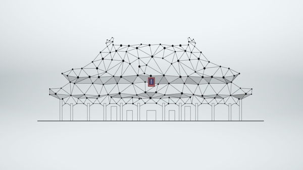 创意简约点线故宫建筑元素设计