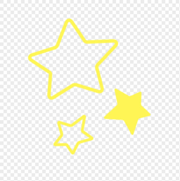 黄色空心实心五角星手绘装饰免抠图
