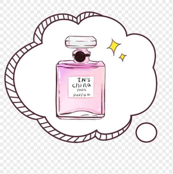 手绘花朵立体边框粉色香水设计元素