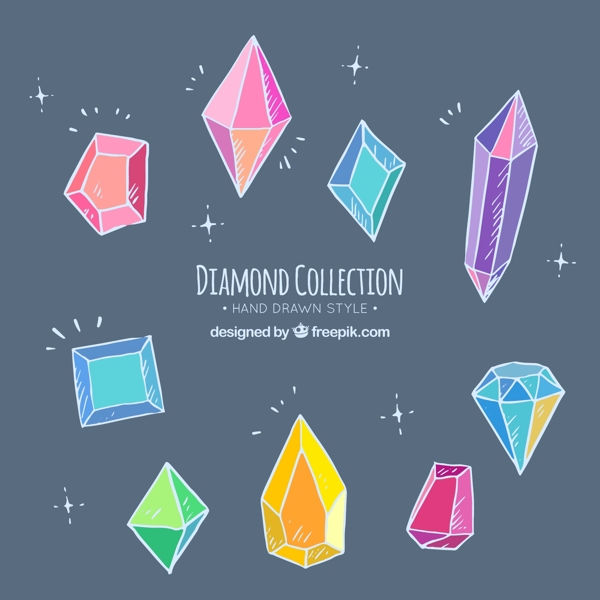 手绘彩色钻石系列