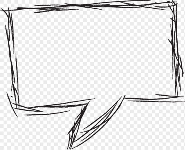 卡通手绘线条黑色方形对话框气泡