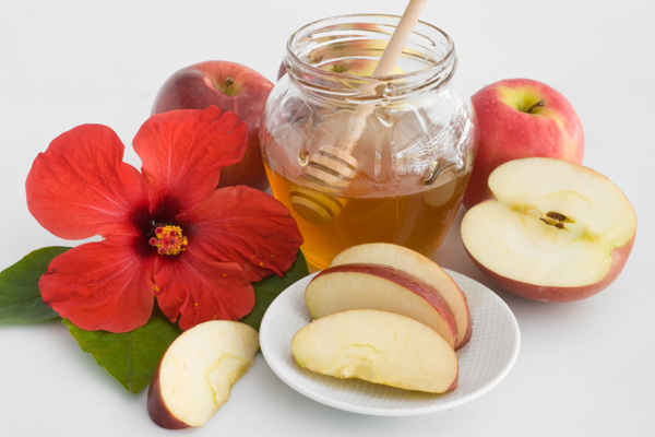 一罐蜂蜜和苹果