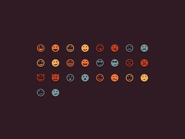 彩色网页UI表情icon图标设计