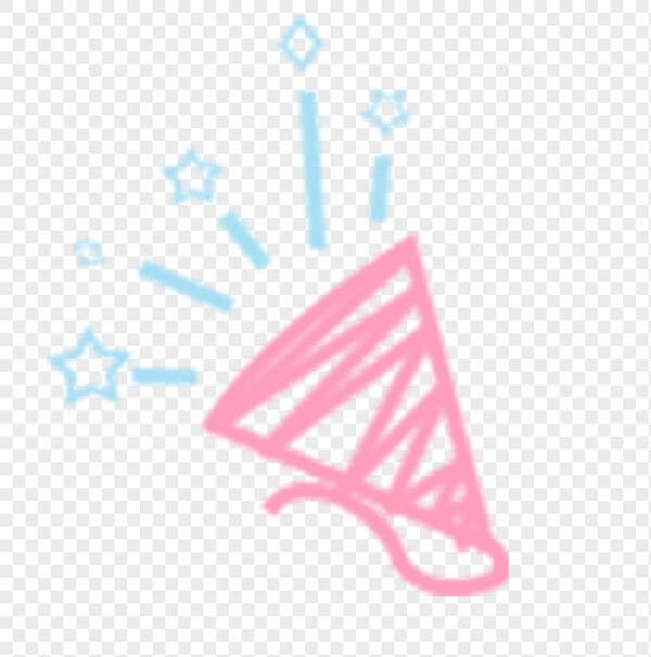 粉色三角手柄线条礼炮蓝色撒花小星星