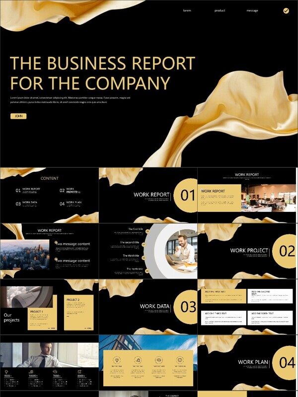 黑金商务风工作汇报模板