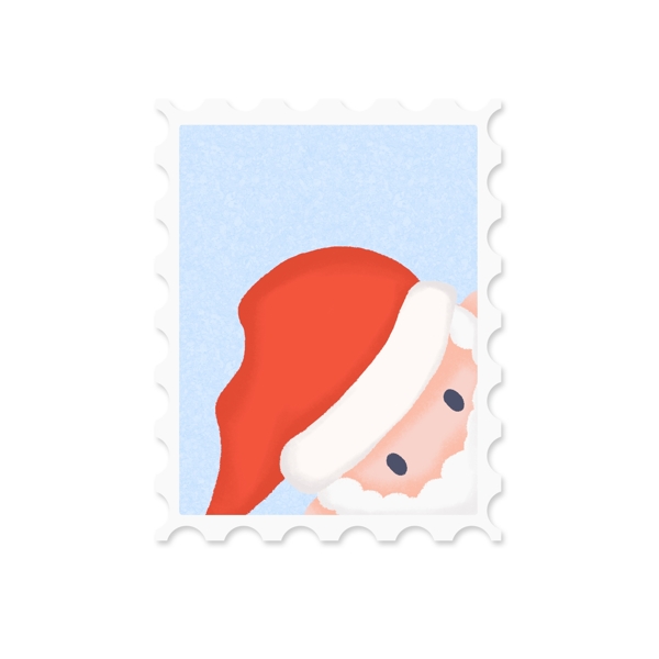 手绘圣诞节可爱邮票贴纸素材元素