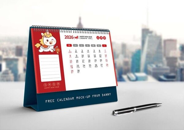 马年提灯笼新年送祝福十一月份事项记录台历