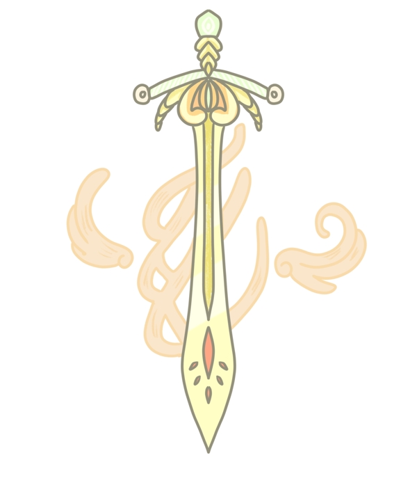 黄色装饰刀剑插图