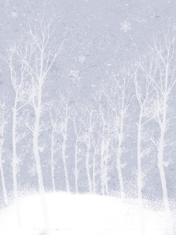 手绘冬季唯美雪景背景图