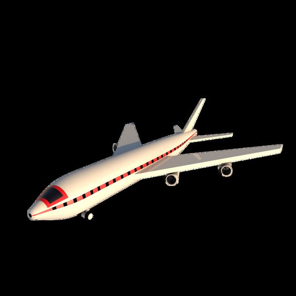 c4d白色飞机模型海报广告图装饰元素