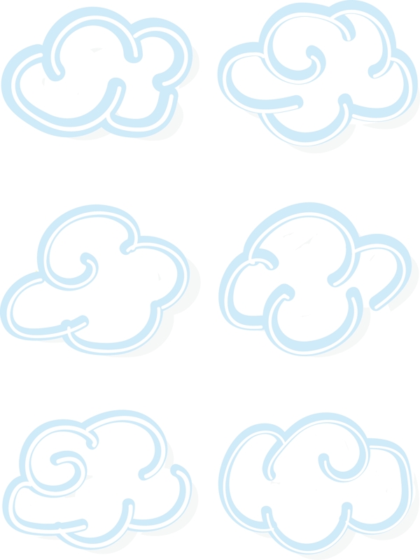 云天空简笔画云朵线描卡通可爱