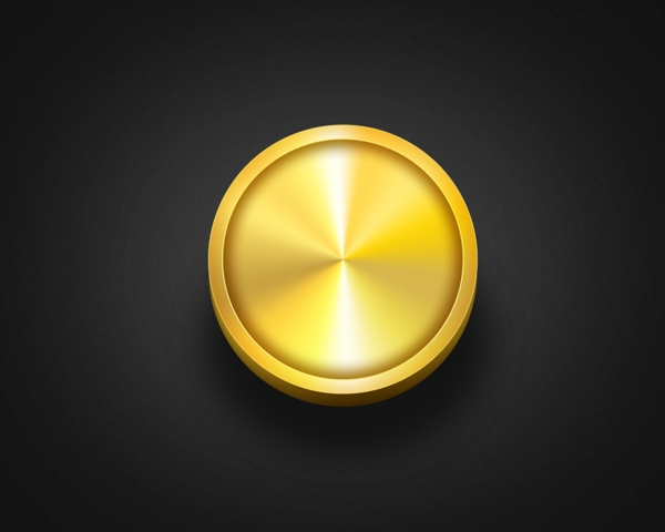 金色的圆形按钮psd素材