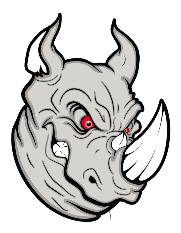 愤怒的犀牛的吉祥物