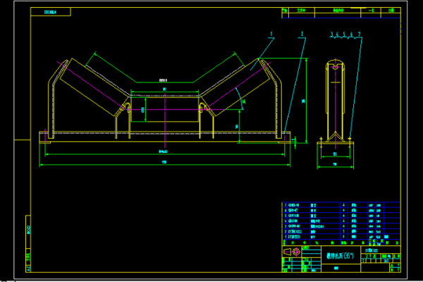 03C0122槽型托辊组CAD图纸