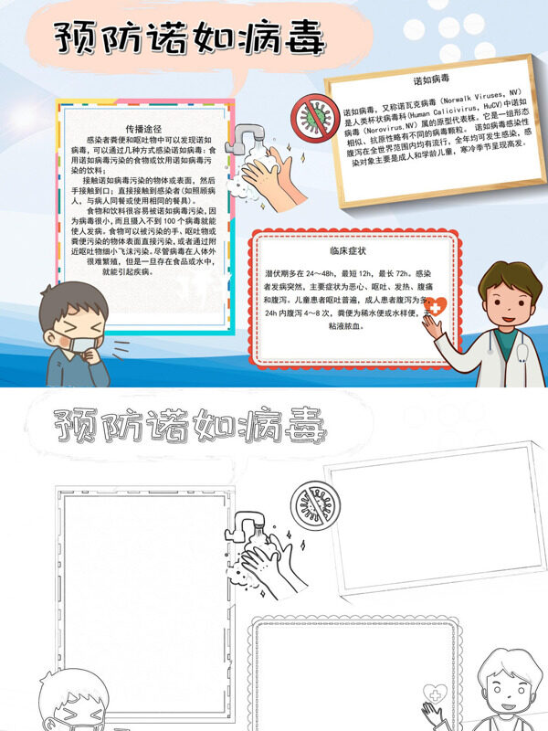 预防诺如病毒诺如病毒的传播途手抄报