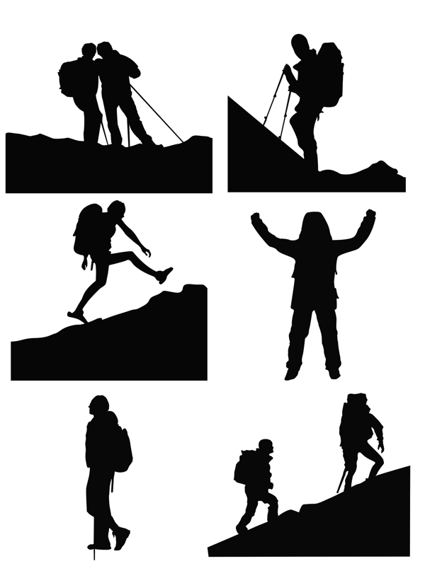 登山运动剪影图片