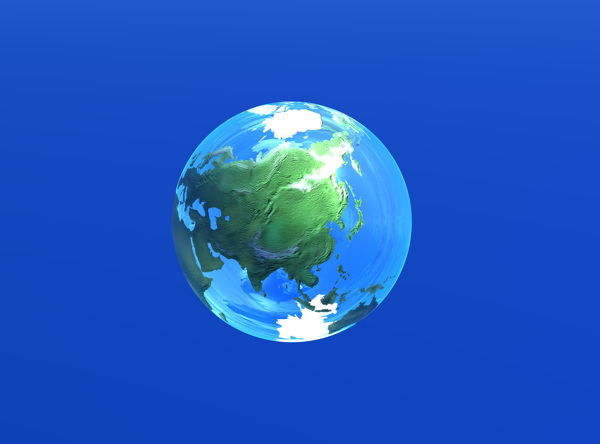 蓝色漂亮三维立体地球图片