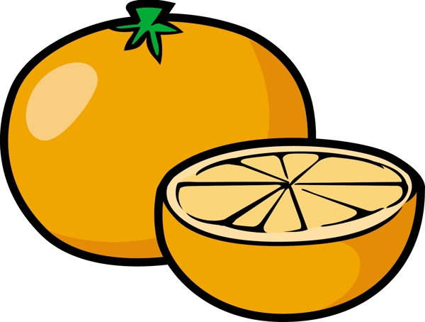 卡通橙子水果素材设计