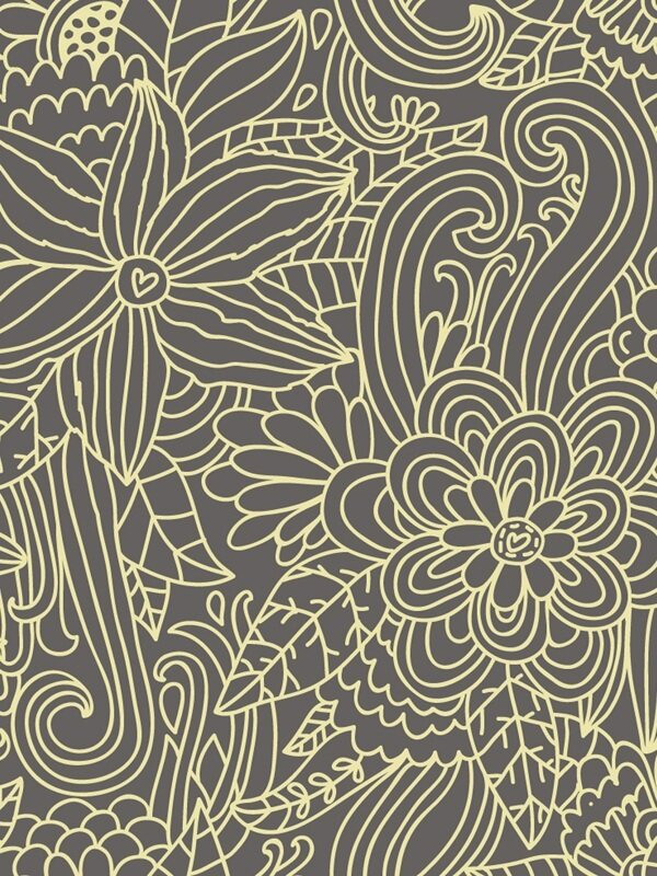 传统 欧式俄式花卉底图底纹  图案背景贴图 灰底黄线满屏繁华
