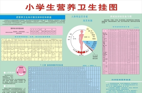 小学生营养卫生挂图