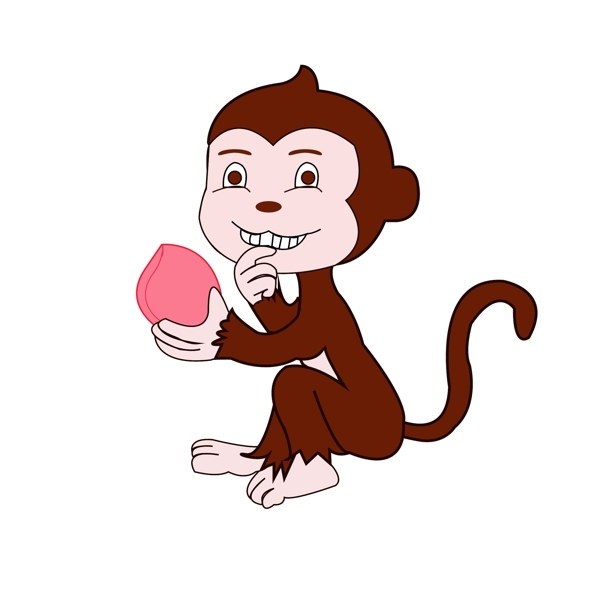 卡通可爱猴子AI格式