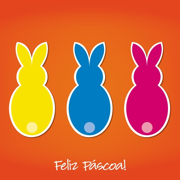 葡萄牙的复活节兔子卡矢量格式