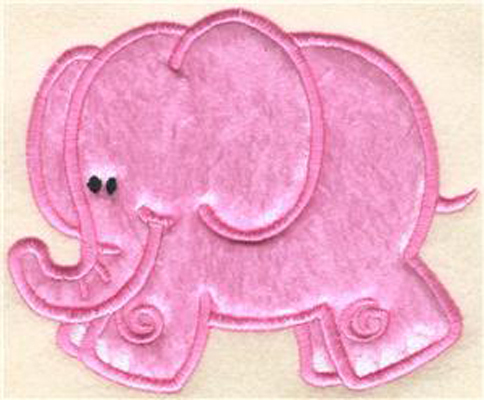 绣花动物大象色彩单色免费素材