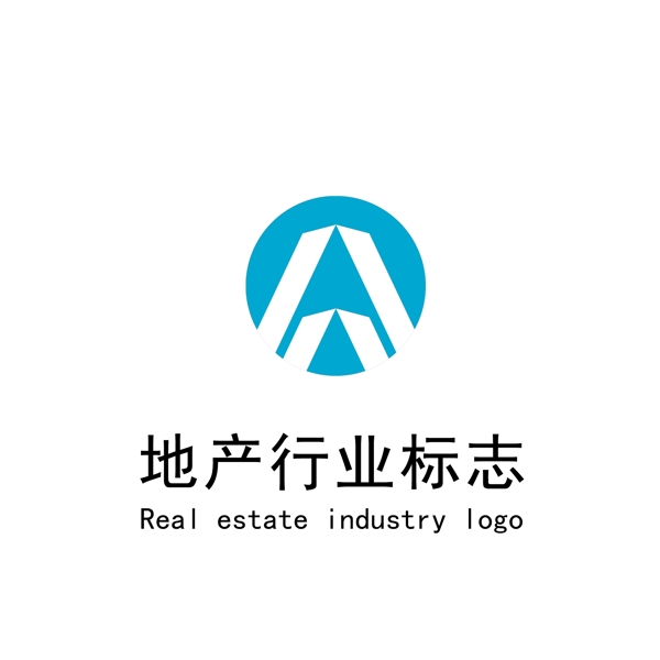 蓝色简约地产logo