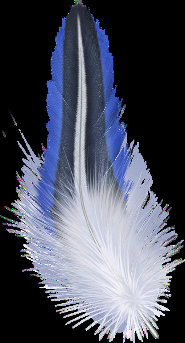 漂亮蓝色羽毛免抠png透明图层素材