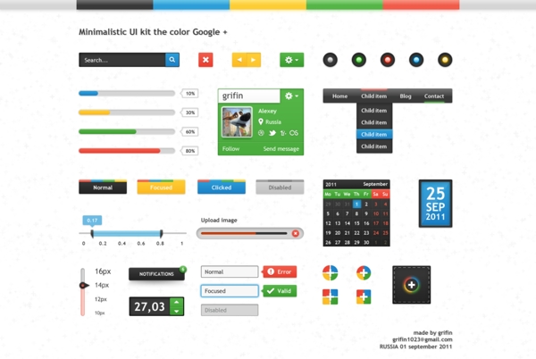 彩色googleui工具包psd素材