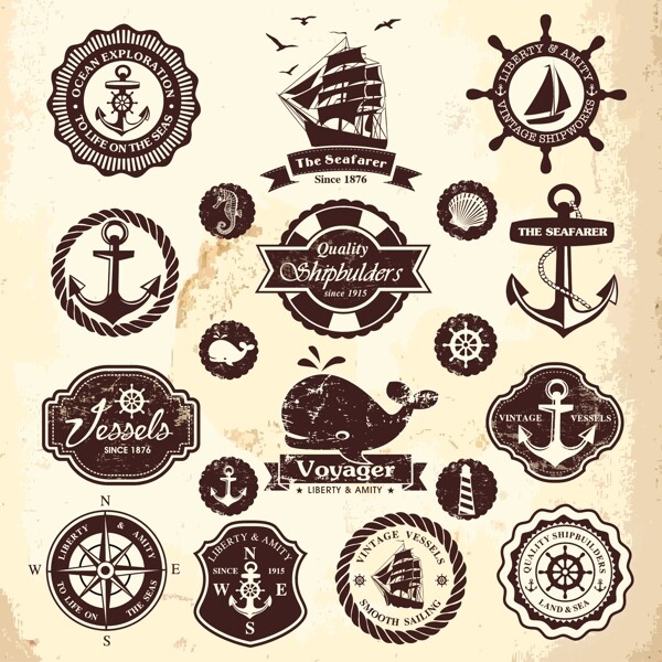 航海标签图片