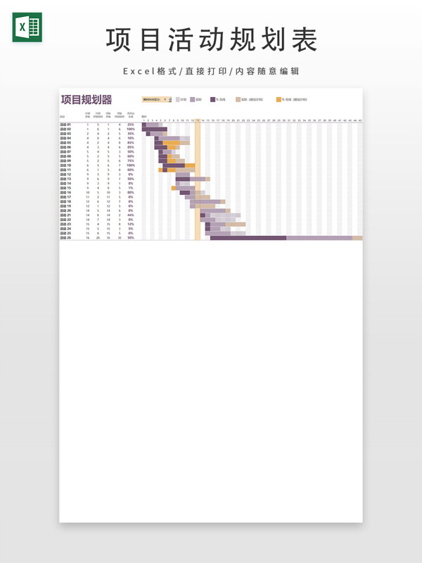 项目活动规划表