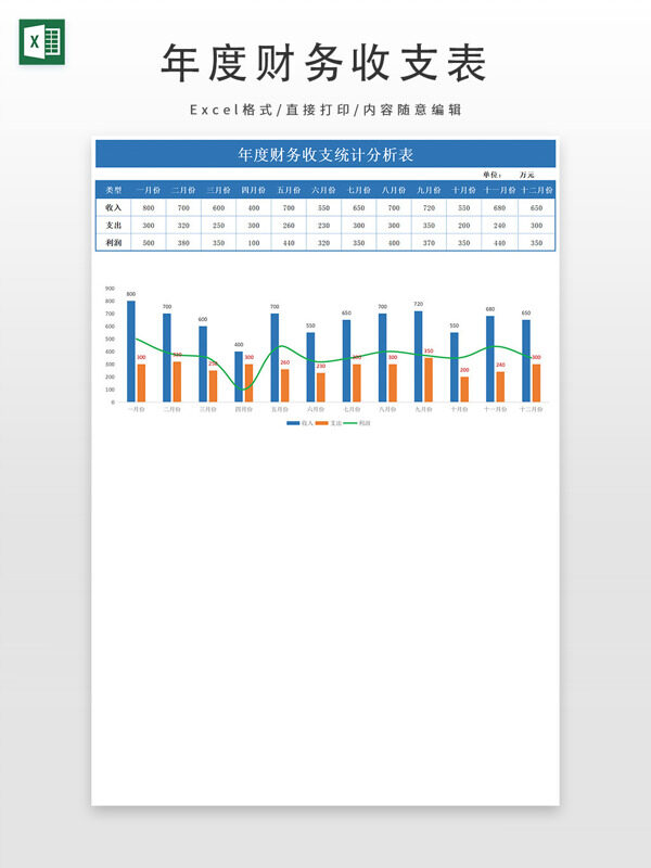 年度财务收支统计分析表
